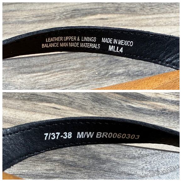 NIB Born Basic Maite 7M Black Leather Flip Flops Comfort Flat Thong Sandals - Picture 10 of 11